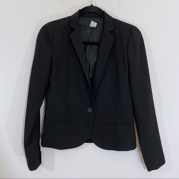 J. Crew 100% Wool Blazer Black Suit Jacket Drapey Mackenzie Single Button 0 - Picture 1 of 4